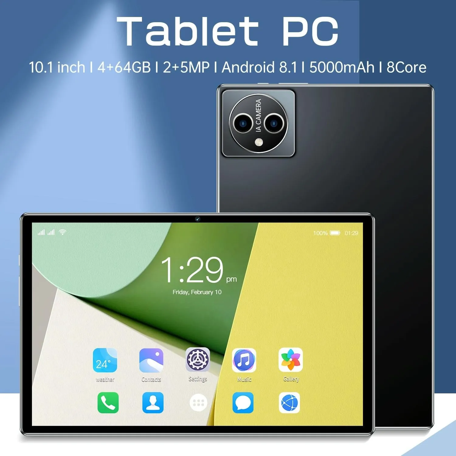 10.1 4g Lte Tablet - 4gb Ram 64gb Storage Android 8.1 Octa-core Dual Sim Wifi Bluetooth Gps - Black