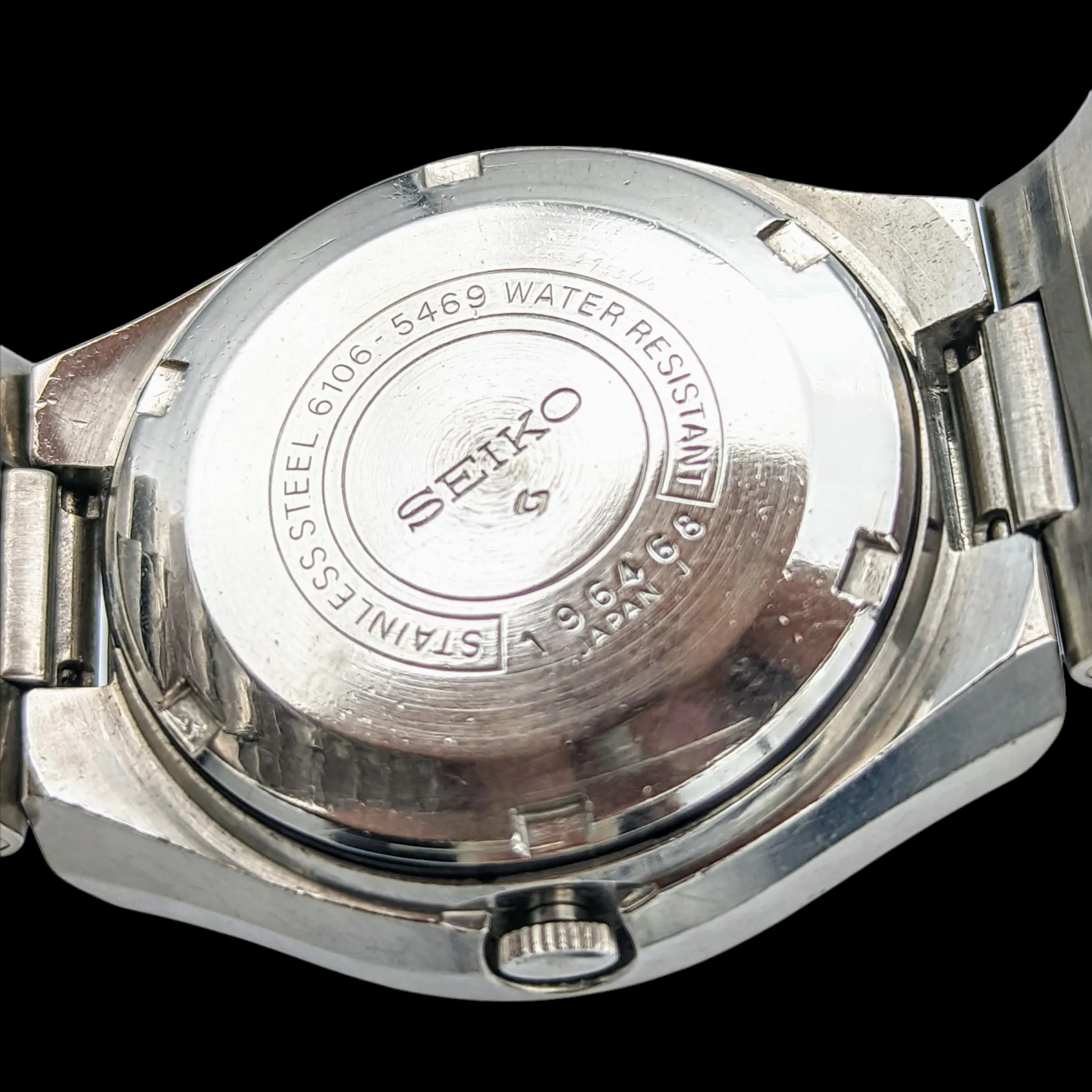 1971 SEIKO DX Automatic Watch Day/Date Indicator Cal. 6106C Hack Mechanism 17 Jewels