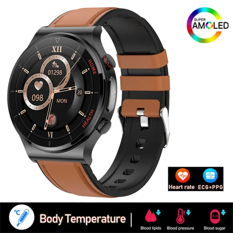 2023 New Laser Treatment Three High Smart Watch Men ECG PPG Heart Rate Blood Sugar Health Tracker Smart Watch For Huawei Xiaomi