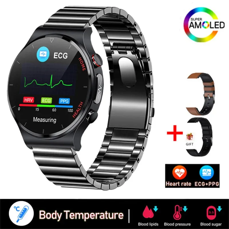 2023 New Laser Treatment Three High Smart Watch Men ECG PPG Heart Rate Blood Sugar Health Tracker Smart Watch For Huawei Xiaomi