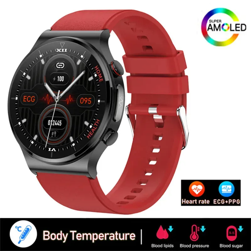 2023 New Laser Treatment Three High Smart Watch Men ECG PPG Heart Rate Blood Sugar Health Tracker Smart Watch For Huawei Xiaomi