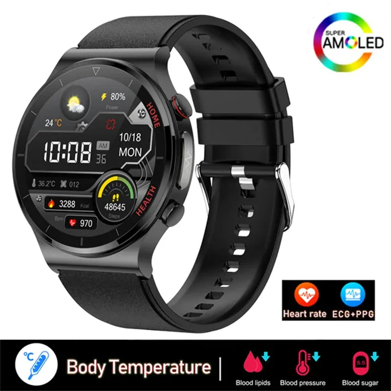 2023 New Laser Treatment Three High Smart Watch Men ECG PPG Heart Rate Blood Sugar Health Tracker Smart Watch For Huawei Xiaomi
