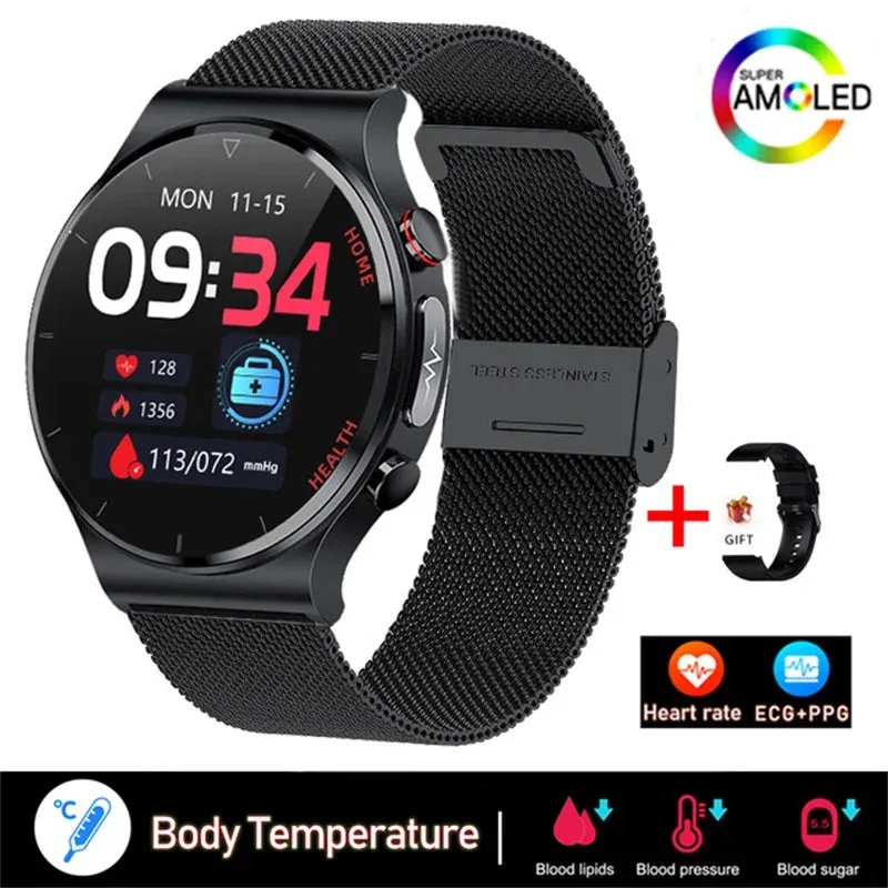 2023 New Laser Treatment Three High Smart Watch Men ECG PPG Heart Rate Blood Sugar Health Tracker Smart Watch For Huawei Xiaomi