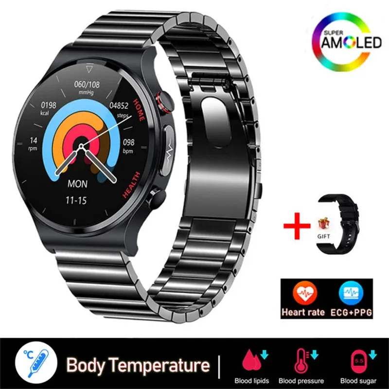 2023 New Laser Treatment Three High Smart Watch Men ECG PPG Heart Rate Blood Sugar Health Tracker Smart Watch For Huawei Xiaomi