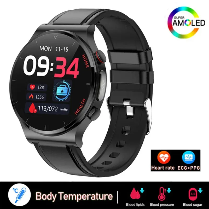 2023 New Laser Treatment Three High Smart Watch Men ECG PPG Heart Rate Blood Sugar Health Tracker Smart Watch For Huawei Xiaomi