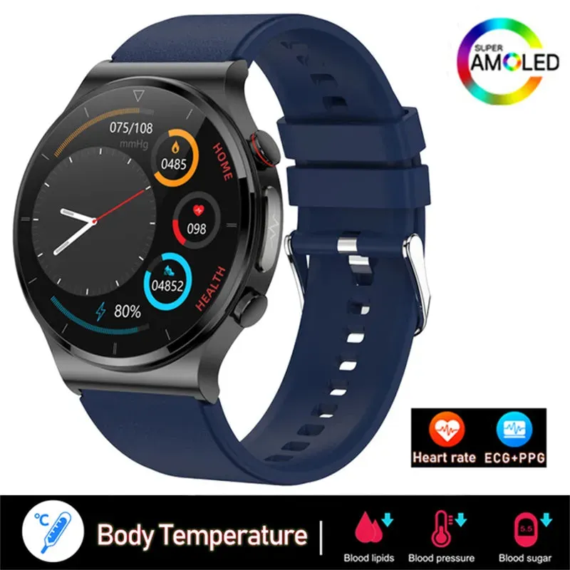 2023 New Laser Treatment Three High Smart Watch Men ECG PPG Heart Rate Blood Sugar Health Tracker Smart Watch For Huawei Xiaomi