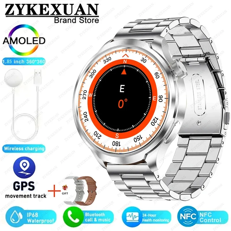 2024 For XIAOMI Android New 1.85 Inch HD Bluetooth Call Smart Watch Men Sports Fitness Tracker Heart Monitor Compass Smartwatch