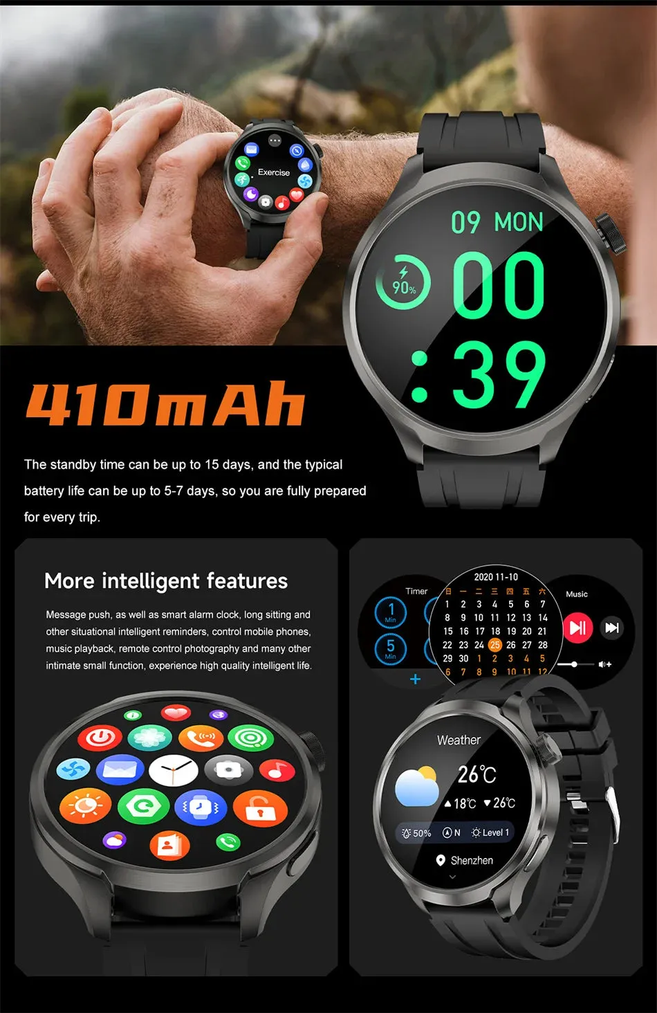 2024 For XIAOMI Android New 1.85 Inch HD Bluetooth Call Smart Watch Men Sports Fitness Tracker Heart Monitor Compass Smartwatch