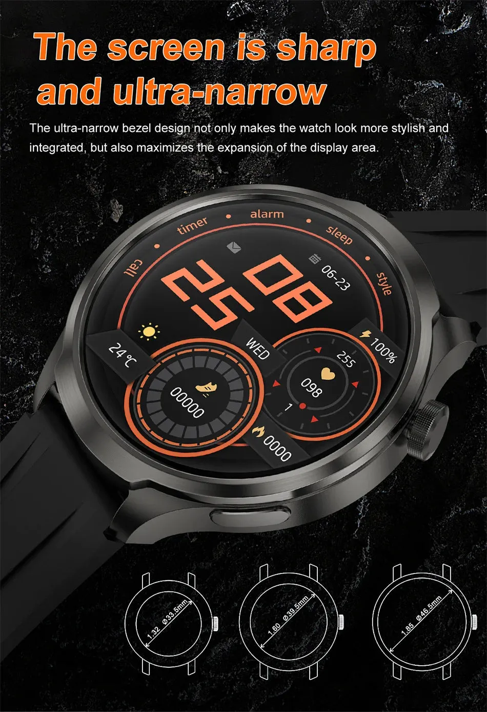 2024 For XIAOMI Android New 1.85 Inch HD Bluetooth Call Smart Watch Men Sports Fitness Tracker Heart Monitor Compass Smartwatch
