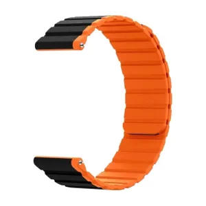 22MM Silicone Magnetic Watch Band - Orange Black 22MM Silicone Magnetic Watch Band - Orange Black