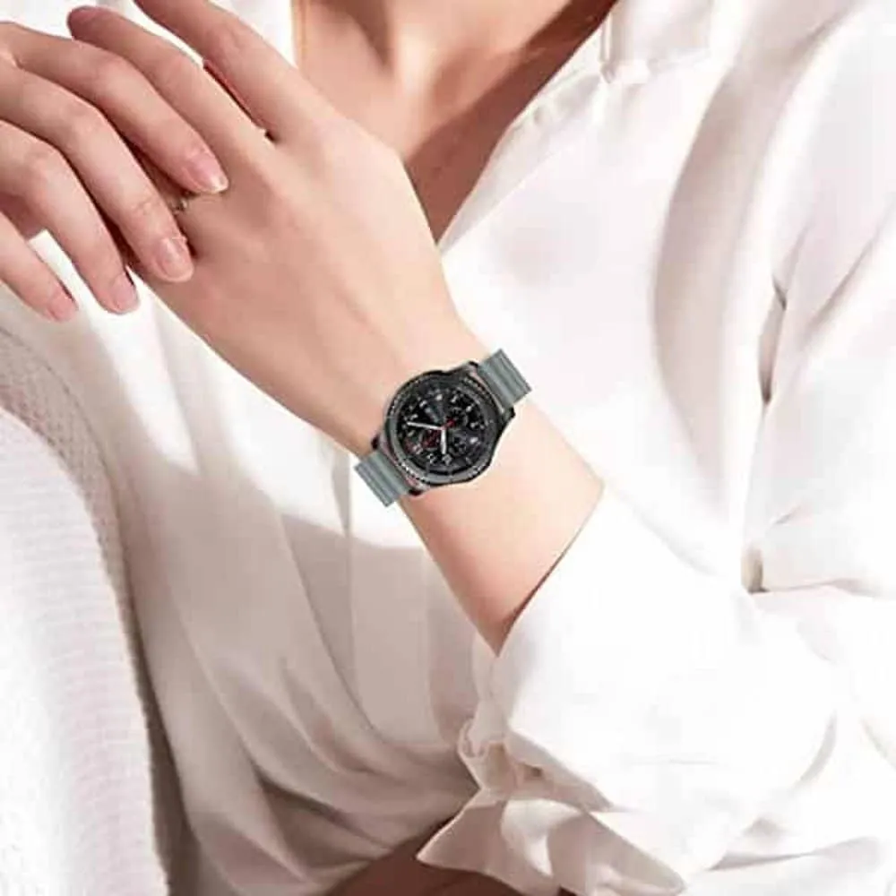 22MM Silicone Magnetic Watch Band - Orange Black