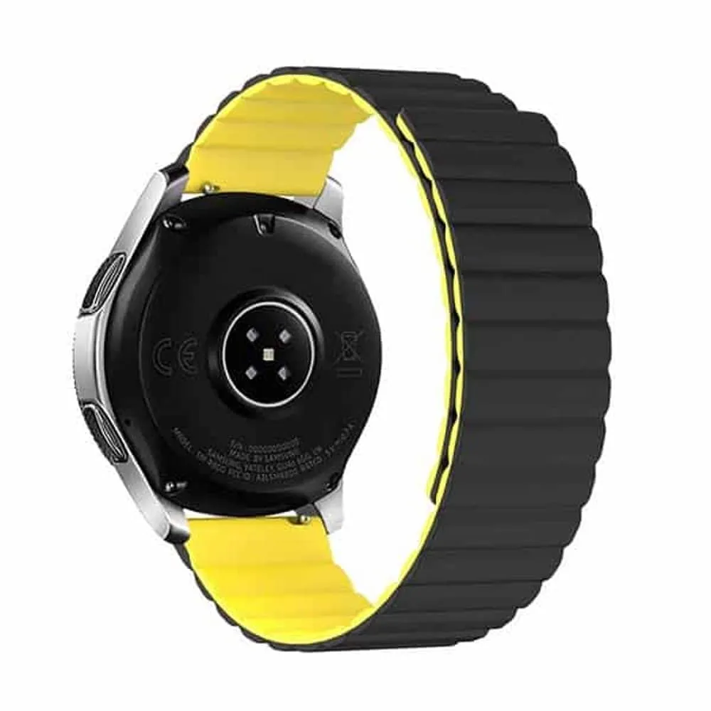 22MM Silicone Magnetic Watch Band - Orange Black