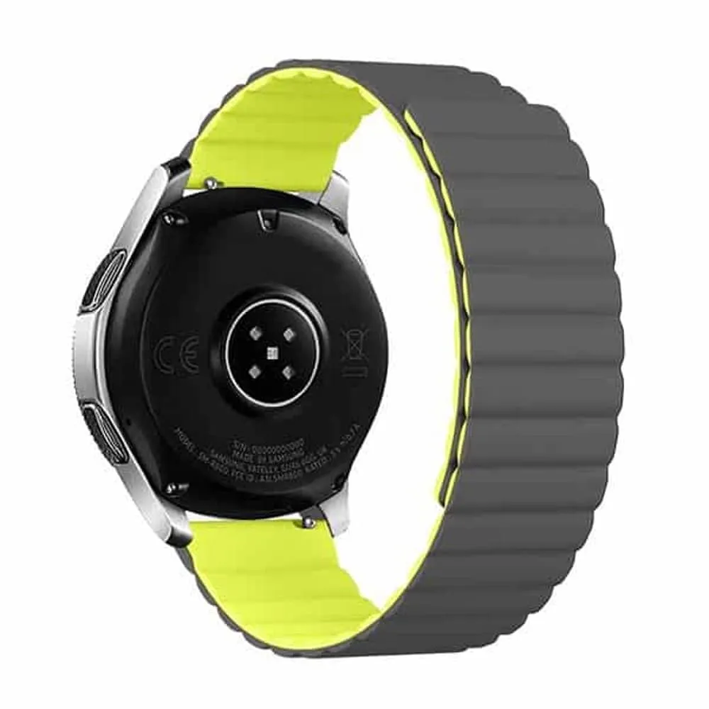 22MM Silicone Magnetic Watch Band - Orange Black