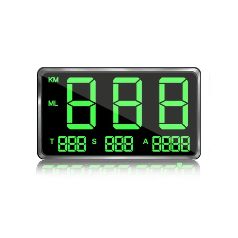 4.5 Inch Hud Car Gps Speed Meter With Overspeed Alarm Mileage Altitude Clock Black