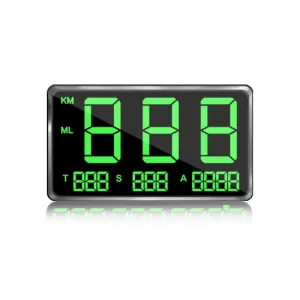 4.5 Inch Hud Car Gps Speed Meter With Overspeed Alarm Mileage Altitude Clock Black