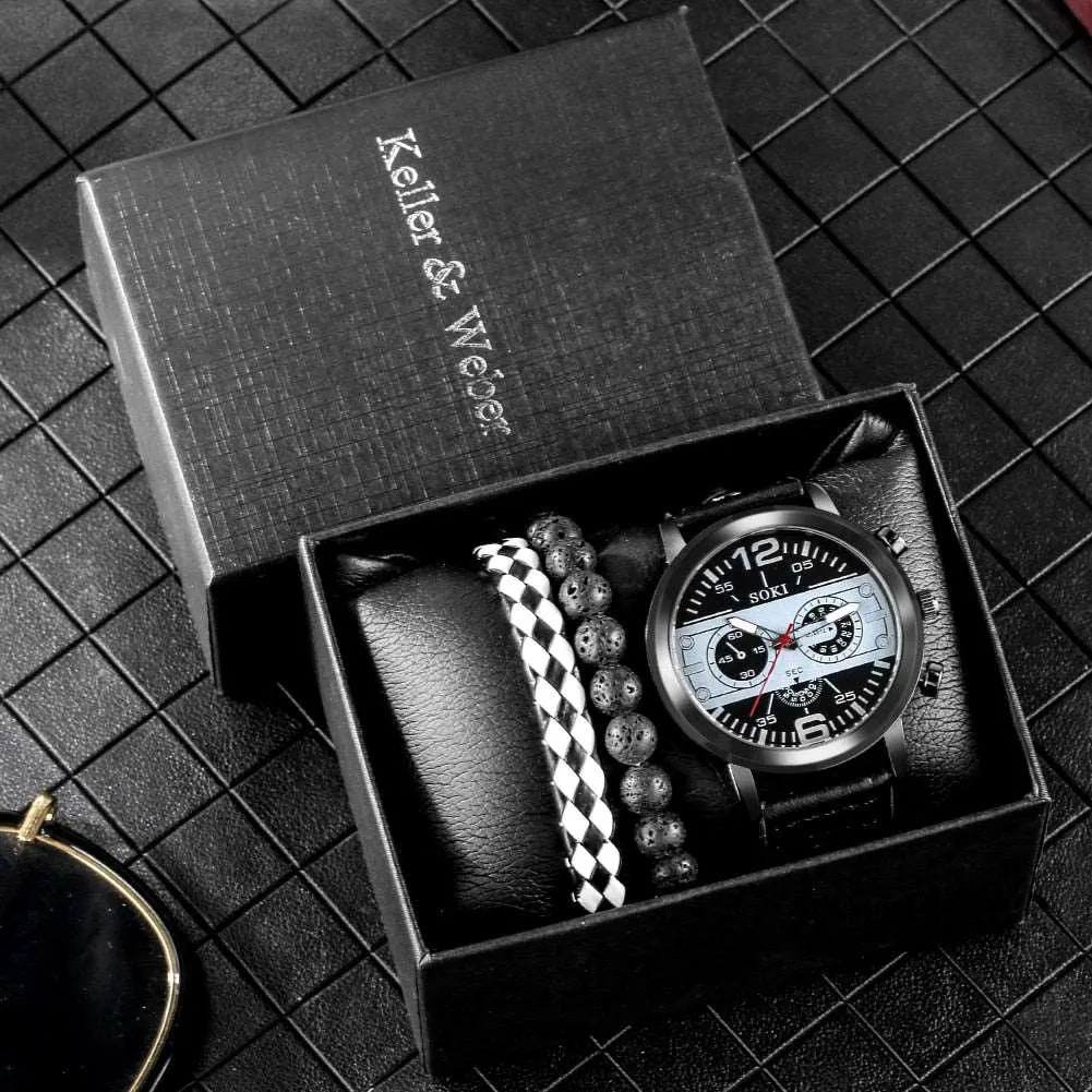 5pcs gift set luxury watch bracelet for men
