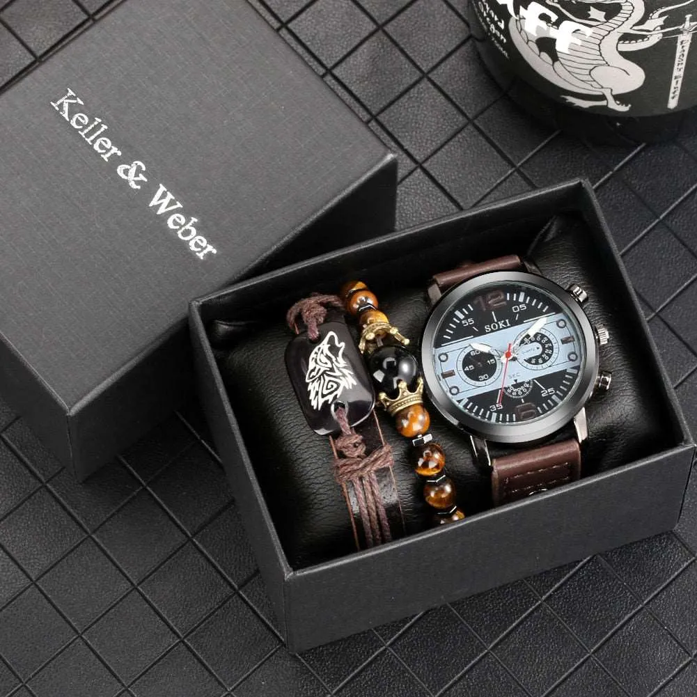 5pcs gift set luxury watch bracelet for men
