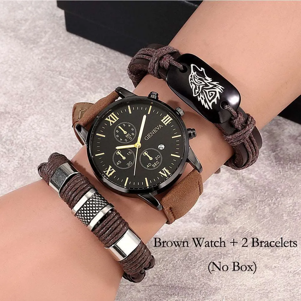 5pcs gift set luxury watch bracelet for men