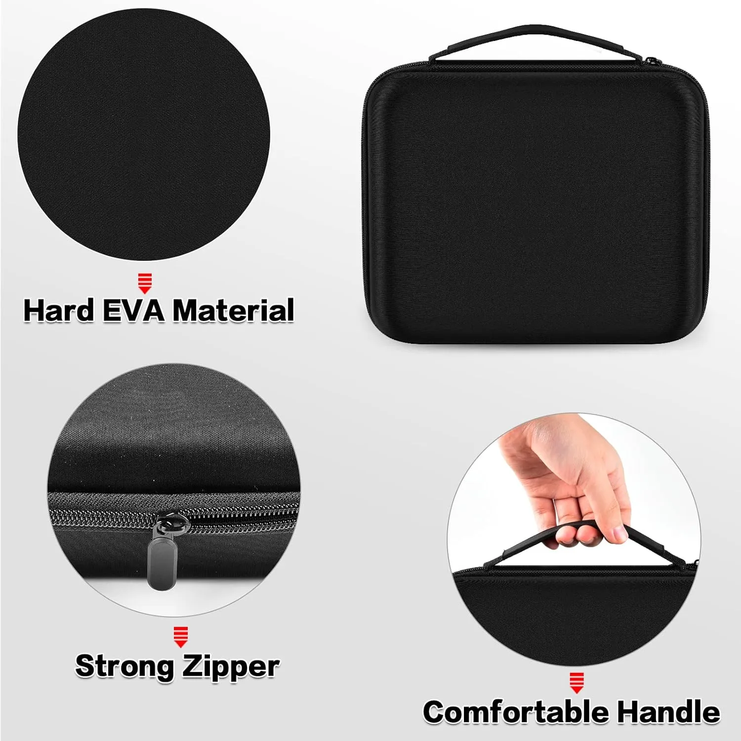 8 Slots Watch Box Organizer/Men Watch Display Storage Case Fits All Wristwatches and Smart Watches up to 42mm - Black
