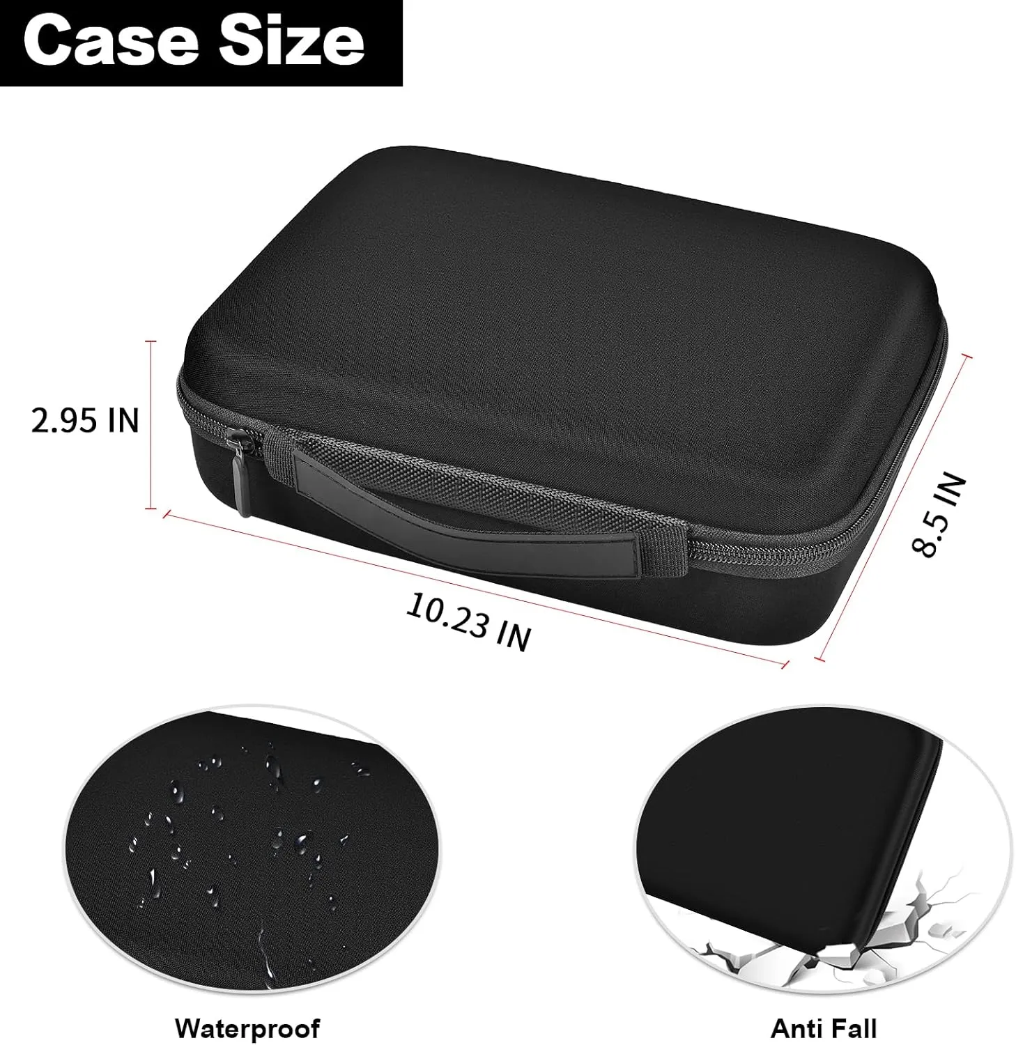 8 Slots Watch Box Organizer/Men Watch Display Storage Case Fits All Wristwatches and Smart Watches up to 42mm - Black