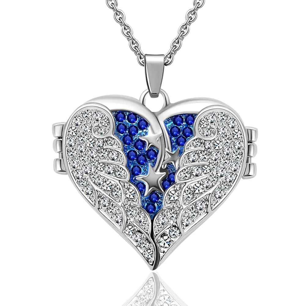 A piece of my heart Lives in heaven Urn Necklace for Ashes Heart Angel Wings Keepsake Memorial Cremation Jewelry Dropshipping