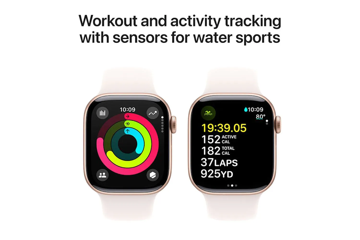 Apple Watch Series 10 | 42mm | Rose Gold Aluminium Case Light Blush Sport Band S/M