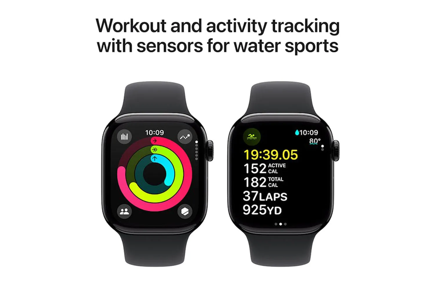 Apple Watch Series 10 | 46mm | Jet Black Aluminium Case Black Sport Band S/M