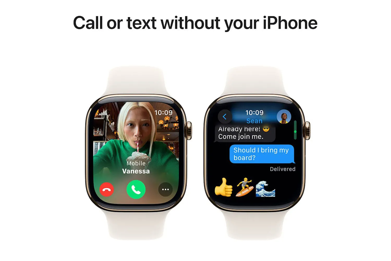Apple Watch Series 10 GPS   Cellular | 46mm | Gold Titanium Case with Starlight Sport Band S/M