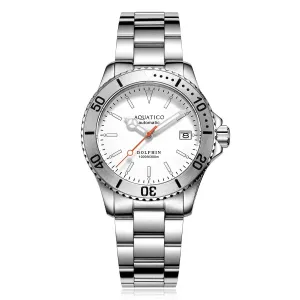 Aquatico Dolphin 38mm Dive Watch White Dial (NH35)