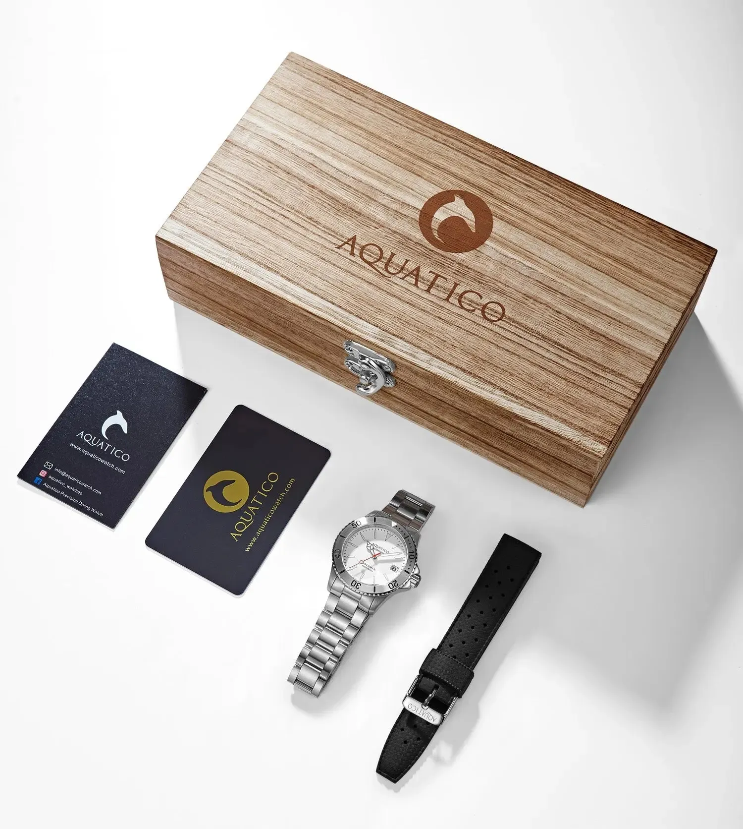 Aquatico Dolphin 38mm Dive Watch White Dial (NH35)