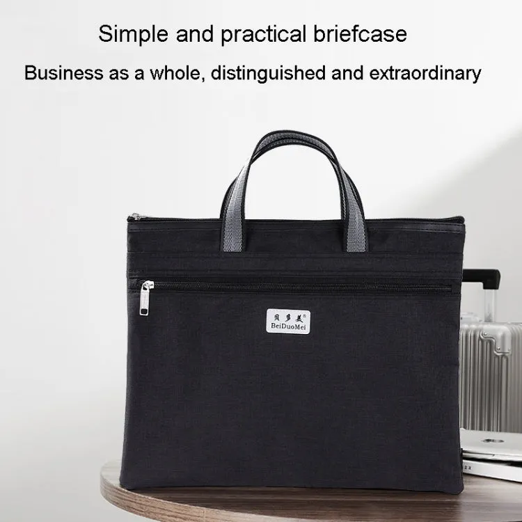 BeiDuoMei Thickened Oxford Cloth Briefcase Portable File Bag A4 Storage File Package(Grey)