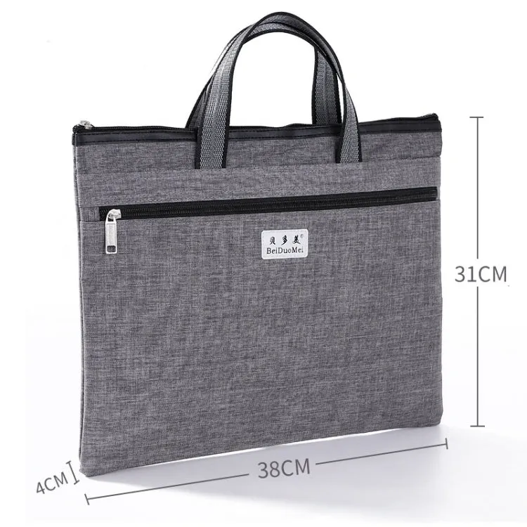 BeiDuoMei Thickened Oxford Cloth Briefcase Portable File Bag A4 Storage File Package(Grey)