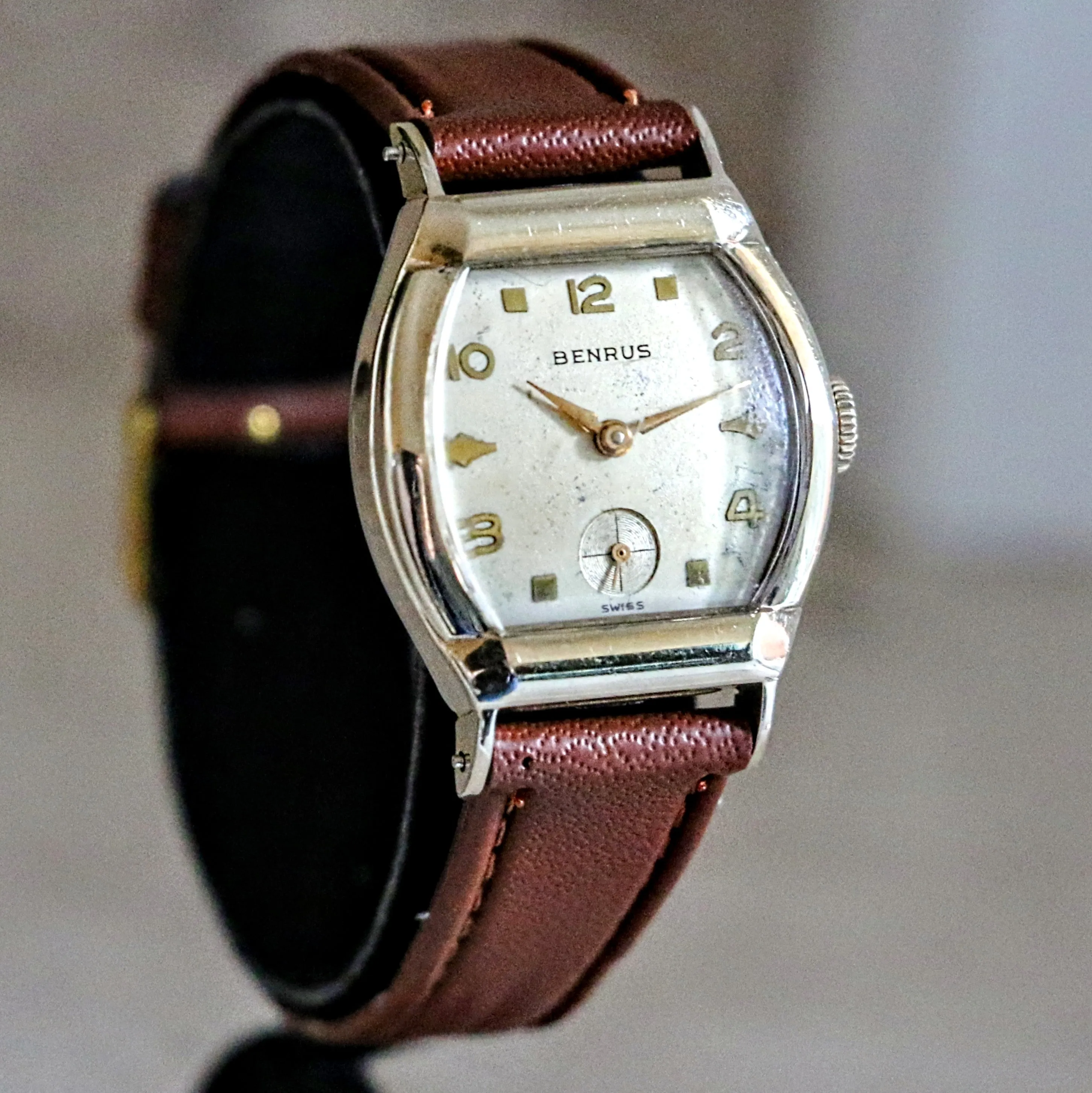 BENRUS Watch Model DN21 17 Jewels ETA 1281 Swiss Made Wristwatch