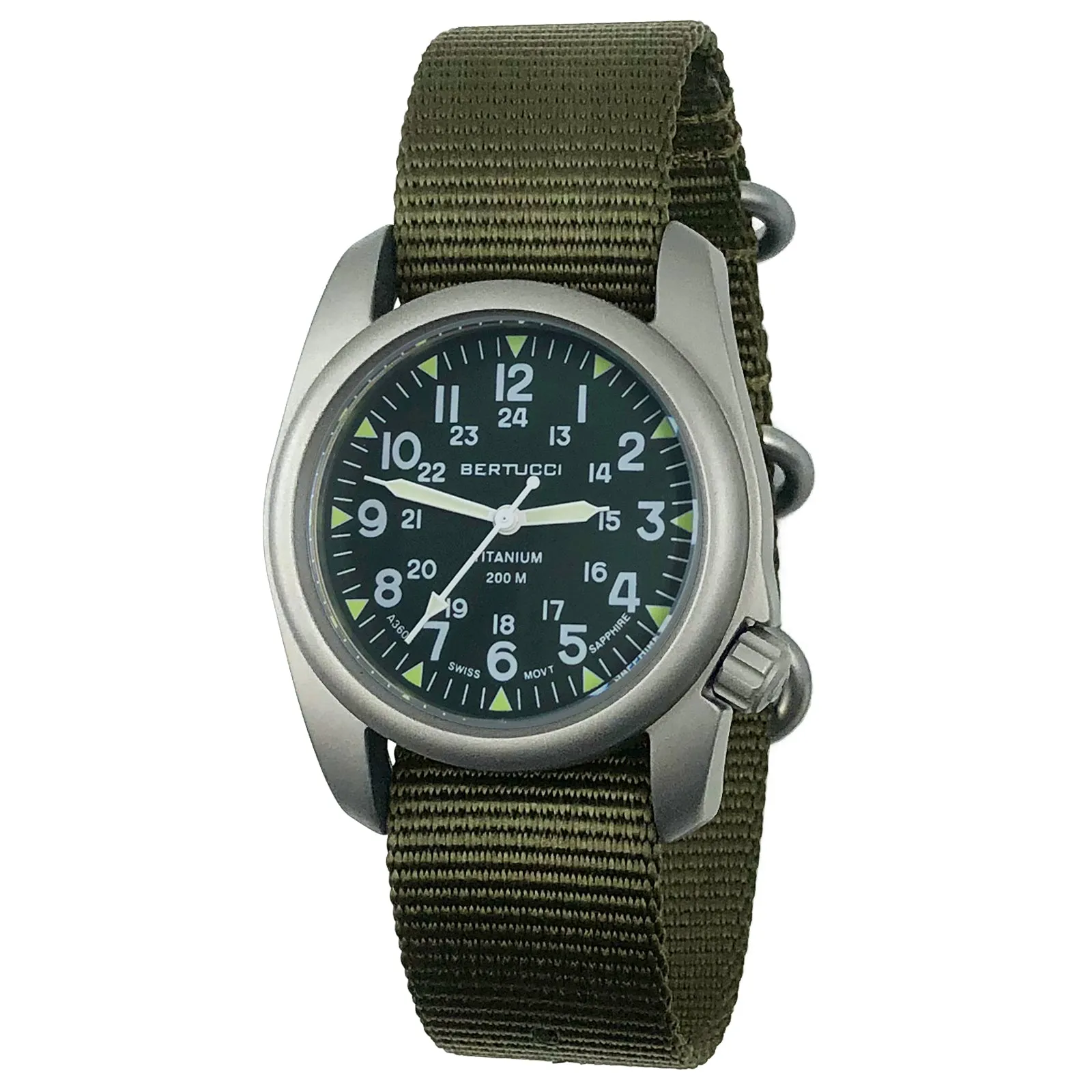 Bertucci A-2T Vintage™ - Marine Green dial w/ Defender Olive™ nylon band