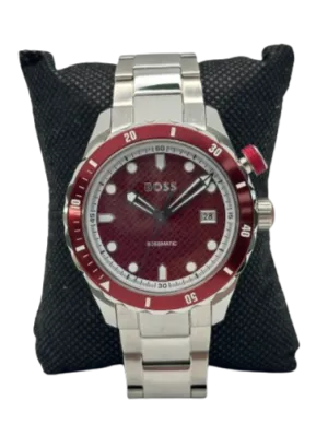BOSS Bossmatic Hybrid Automatic Red Dial & Stainless Steel Watch