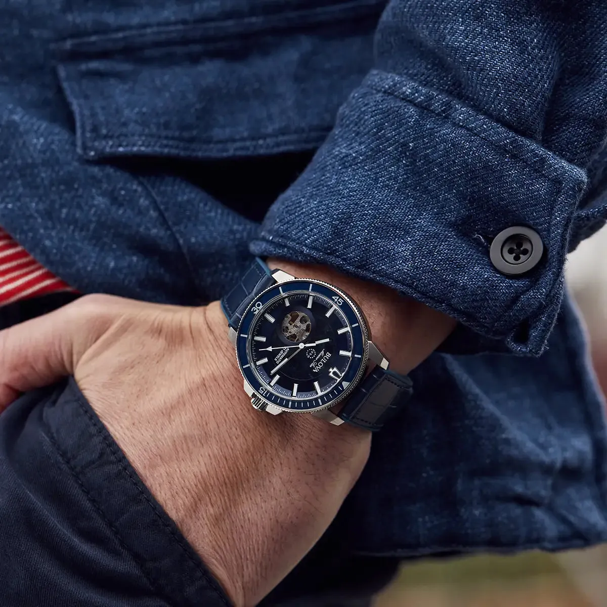 Bulova Marine Star Auto Men's Blue Watch 96A291