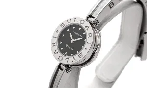 Bvlgari B.zero1 Black Dial Stainless Steel Bangle Bracelet Ladies Watch 101035