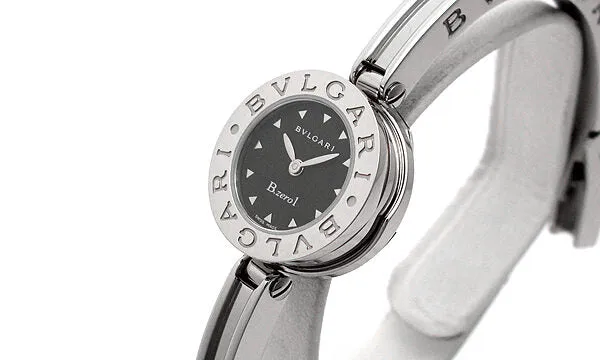Bvlgari B.zero1 Black Dial Stainless Steel Bangle Bracelet Ladies Watch 101035