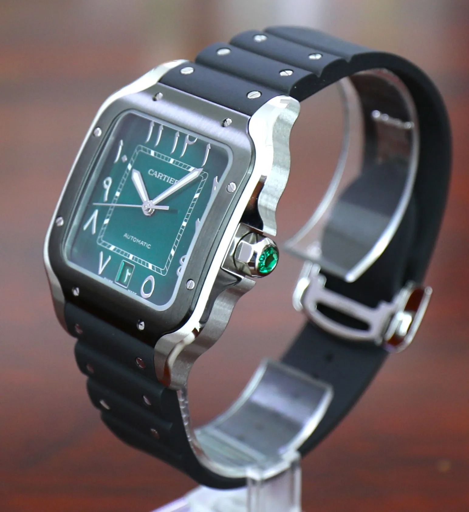 Cartier Santos – Middle East Exclusive – One Shot – Arabic Dial Green – Large – New – Full Set