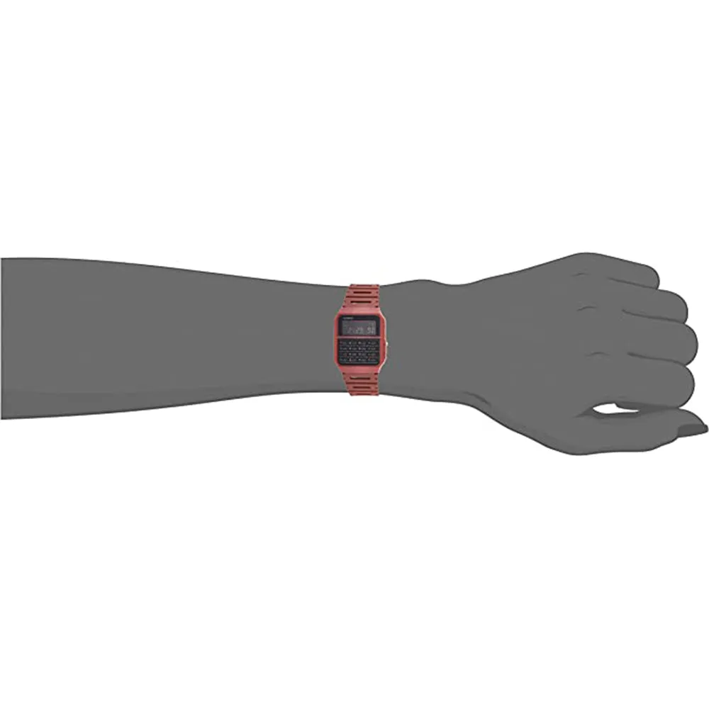 Casio Unisex Red Plastic Band Digital Quartz Watch - CA-53WF-4BDF