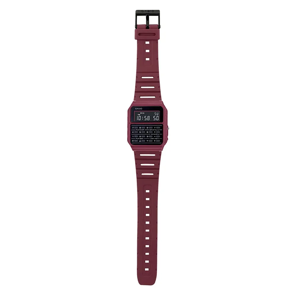 Casio Unisex Red Plastic Band Digital Quartz Watch - CA-53WF-4BDF