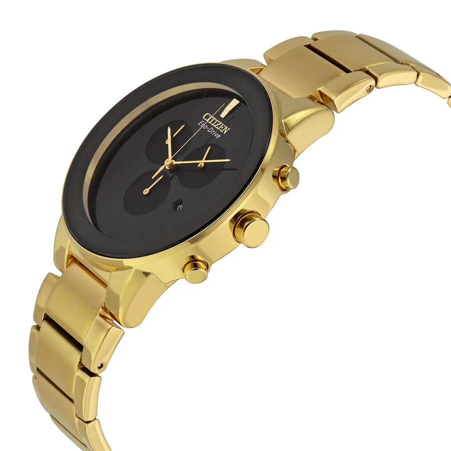 Citizen Axiom Eco Drive Chronograph Black Dial Men's Watch AT2242-55E
