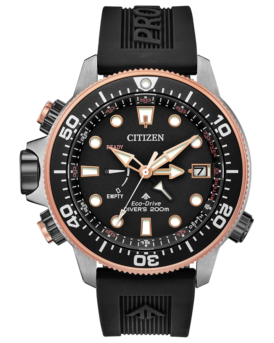 Citizen BN2037-03E ProMaster Aqualand Eco-Drive Black Silicone Strap Men Watches