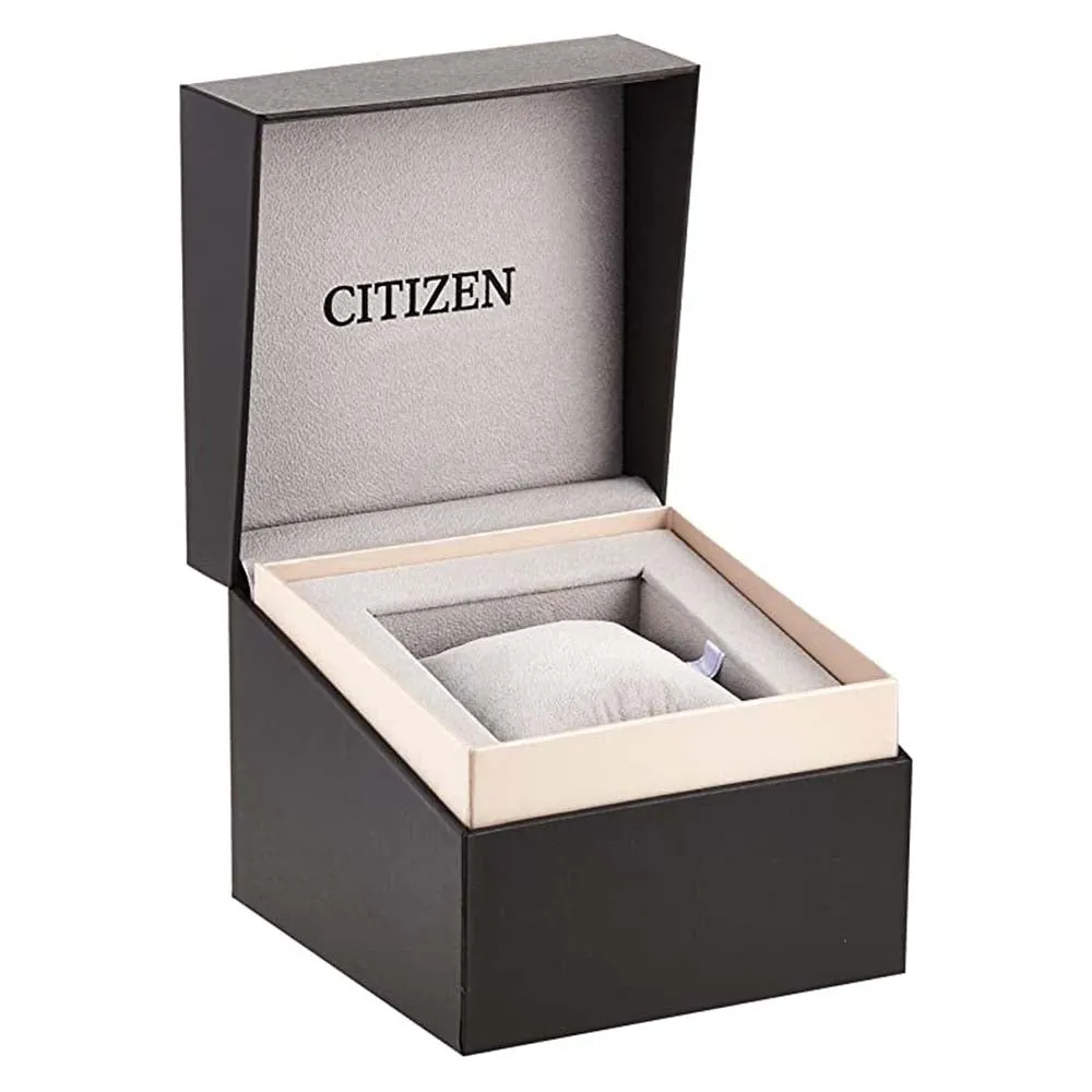 Citizen Men's Black Dial Brown Leather Band Eco-Drive Calendrier World Quartz Watch - BU2023-12E
