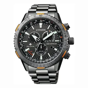 Citizen Men's Eco-Drive Black Dial Band Stainless Steel Chronograph Watch - CB5007-51H