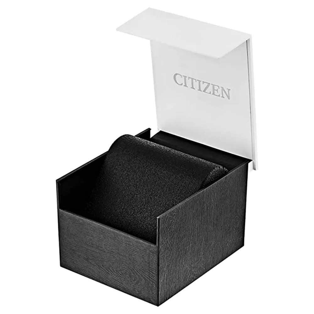Citizen Mens Eco-drive Black Dial Band Stainless Steel Leather Band Watch - AW1585-04E