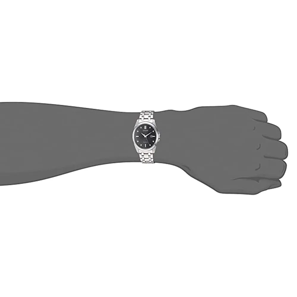 Citizen Mens Eco-drive Gray Dial Silver Band Japanese Quartz Stainless Steel Watch - BM7100-59H