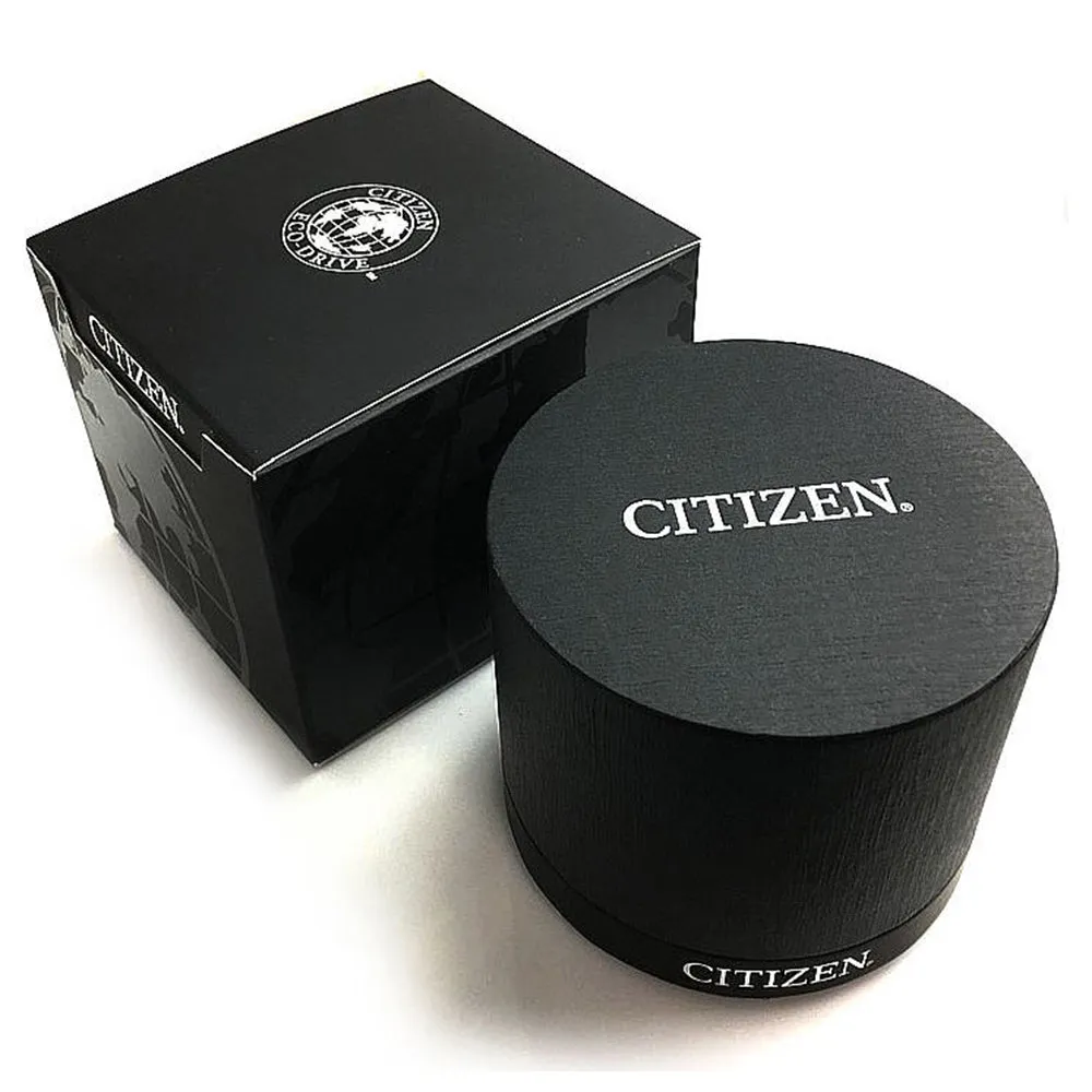 Citizen Mens Eco-drive Primo Blue Dial Black Band Date Indicator Chronograph Stainless Steel Watch - CA4435-08L