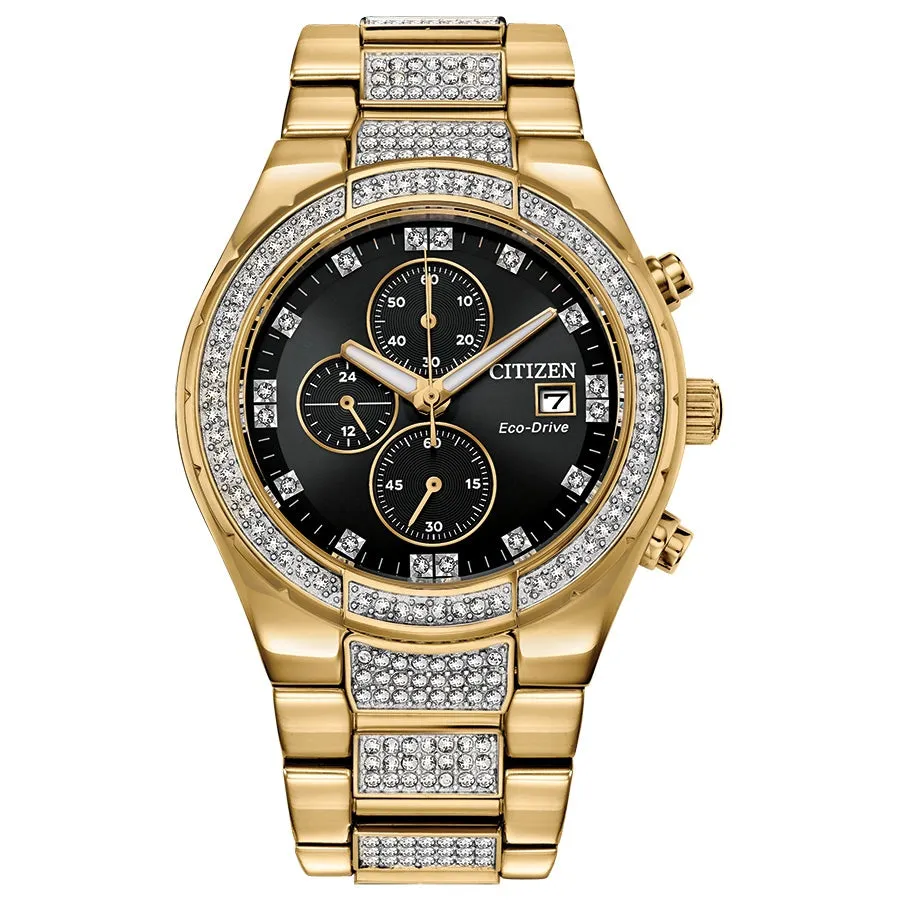 Citizen Watch with 42MM Black Round Dial and Stainless Steel Bracelet. CA0752-58E