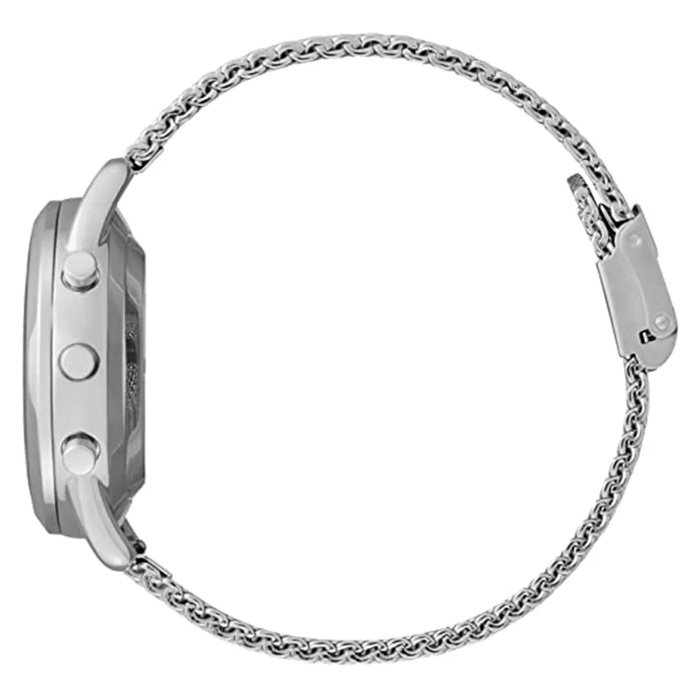 Citizen Womens Pink Dial Silver Band Stainless Steel Mesh Bracelet Watch - HX0000-59X